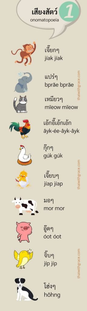 Animal sounds in Thai